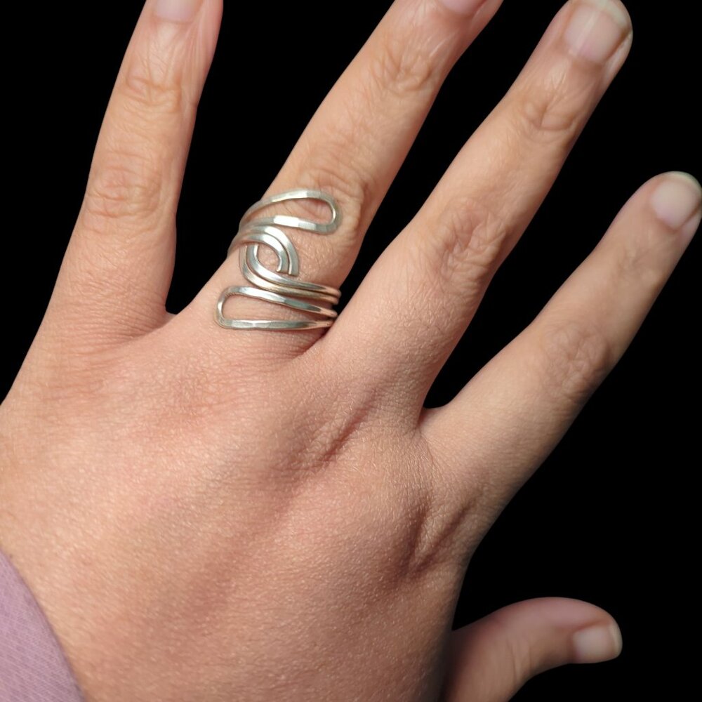 Sterling Silver Abstract Wrap Ring - image 1